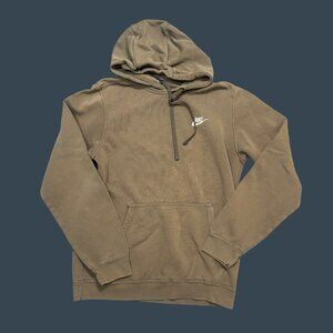 Nike Olive Green Pullover Hoodie With Kangaroo Pocket & Drawstring Hood Mens S C